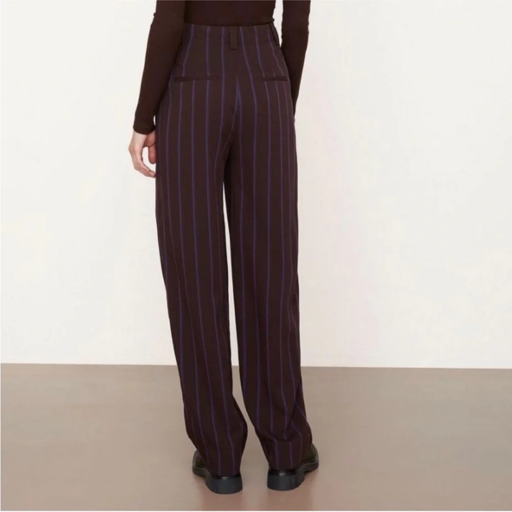 BNWT nwt Vince Striped Pleat Front Wide Leg Cropped Pant - Picture 4 of 7